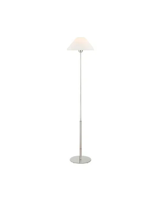 Hackney Floor Lamp Polished Nickel/Linen