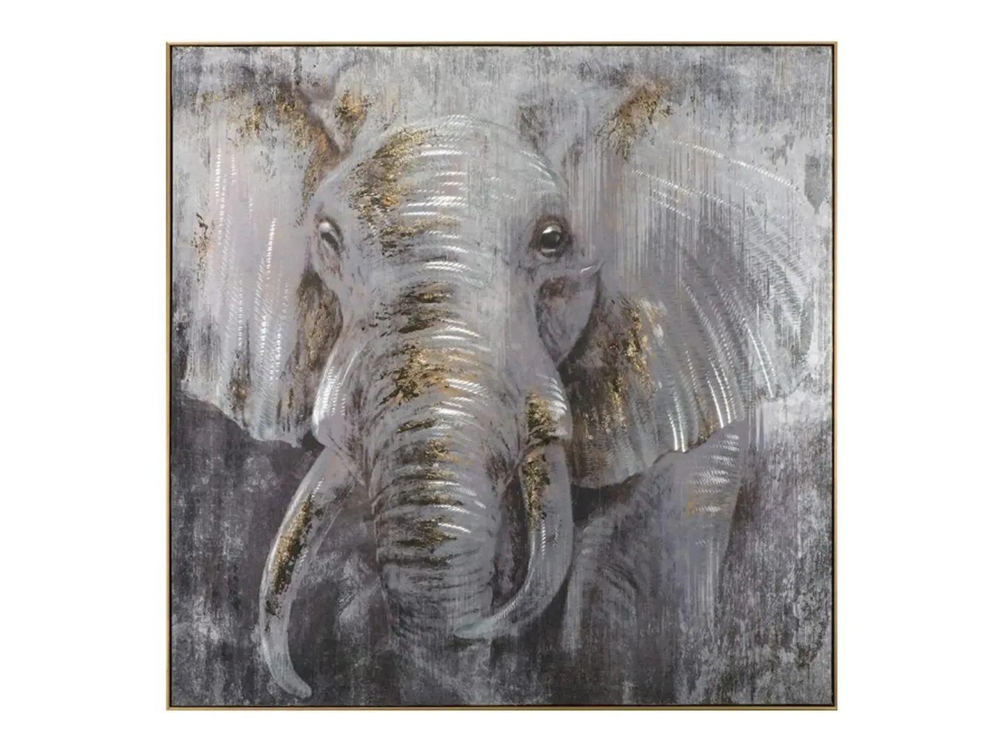 image LAND Bild mit Rahmen Elefant in Silber | Schubiger Möbel