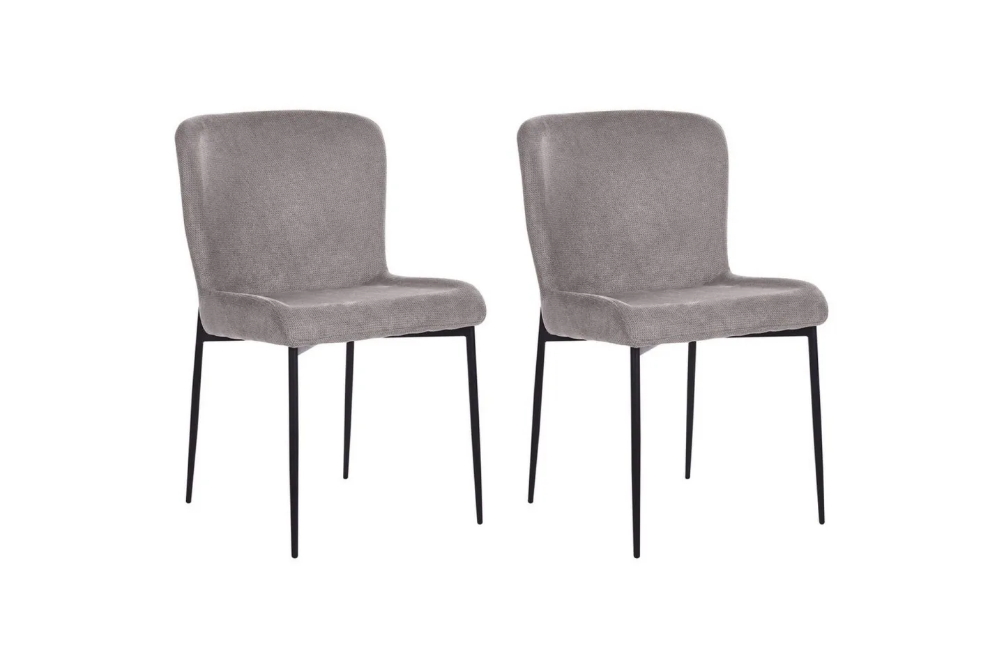 Set med 2 matstolar Ada - Mörkgrå, svart
