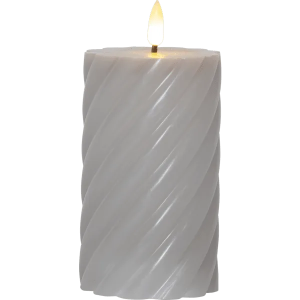 Star Trading - LED Blockljus Flamme Swirl - Batteriljus - Grå