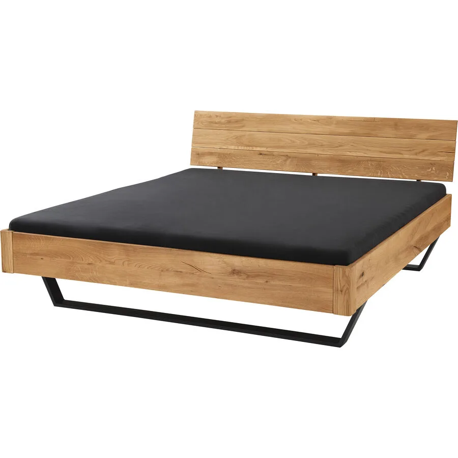 Bett Maliha natur Wildeiche 200 x 200 cm