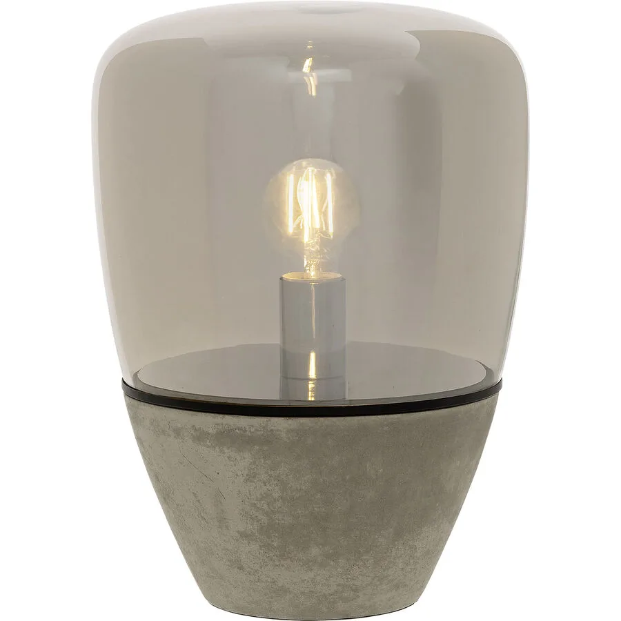 Tischlampe Gloria Grau Glas 27 cm 39 cm - Farbe: rauchgrau