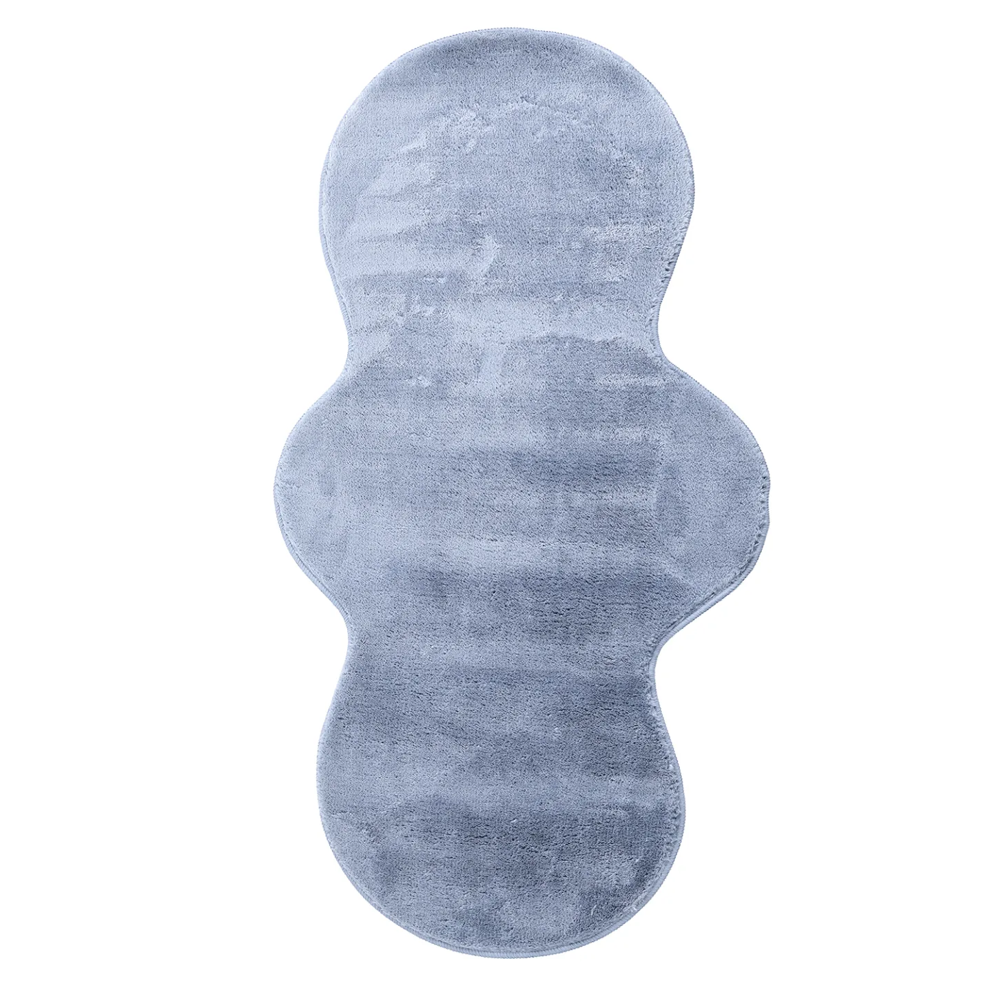 Bølgete Løper - Aranga Super Soft Fur (stålblå) (Størrelse: 80 x 150 cm)