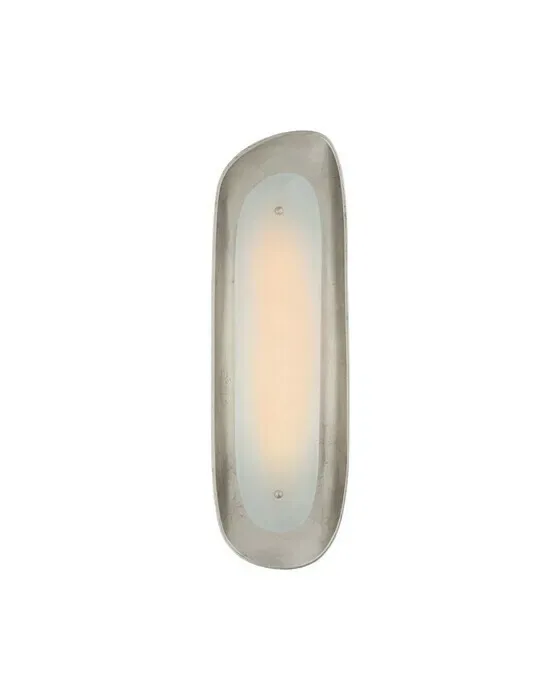 Samos Tall Sculpted Sconce Burnished Silver Leaf