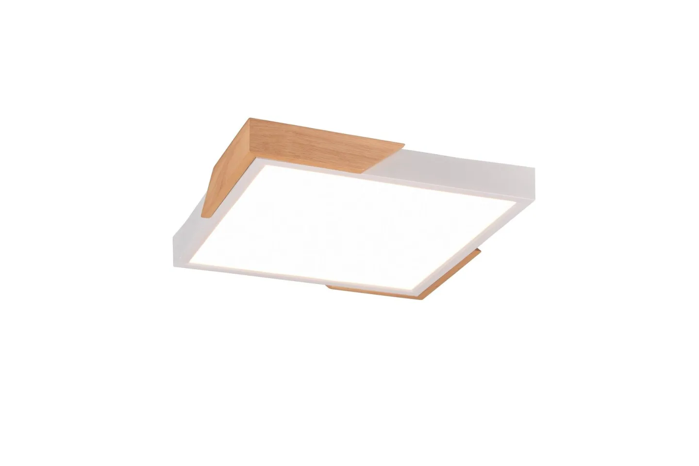 Meta LED Plafond mattvit/ trä - Matt vit/Trä