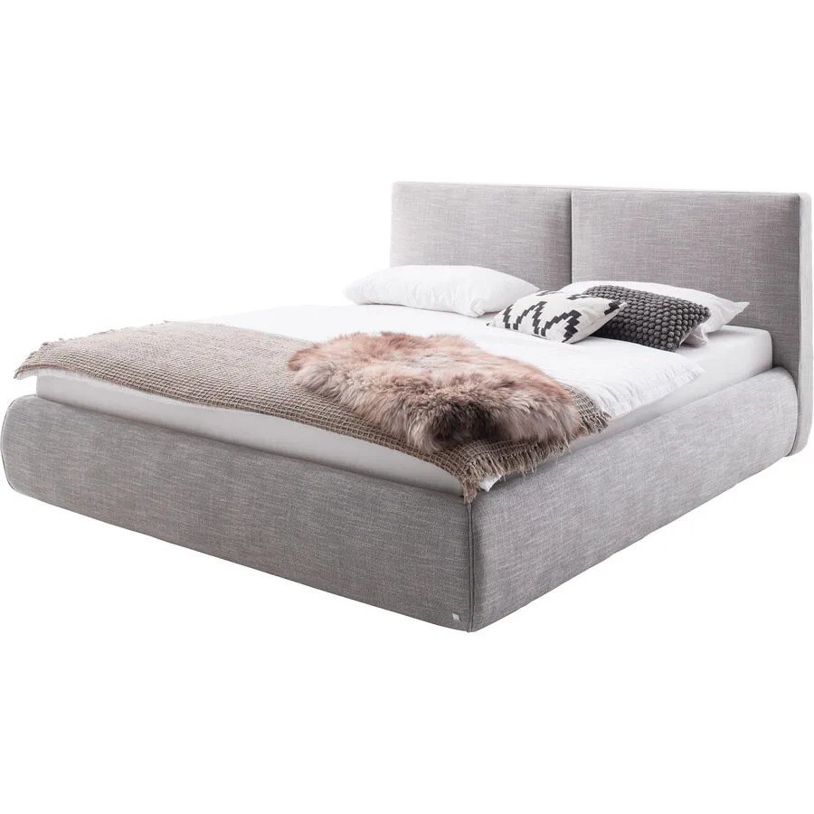 Bett Edgar hellgrau Bezug Stoff 180 x 200 cm