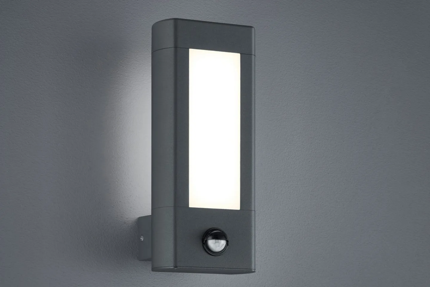 Rhine LED Vägglampa rörelsessensor antracit - Antracit/Vit