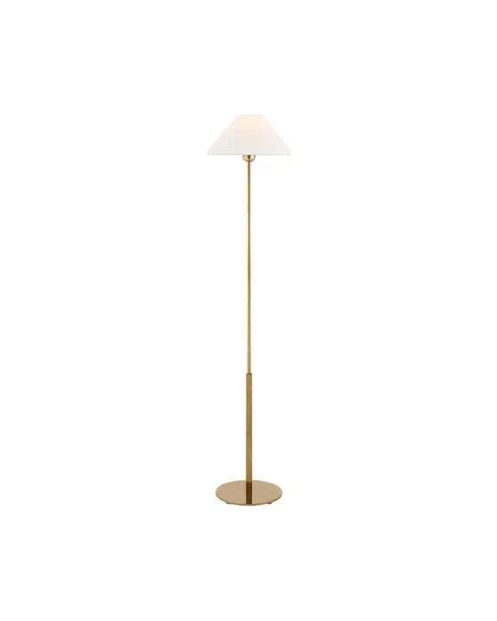Hackney Floor Lamp Antique Brass/Linen
