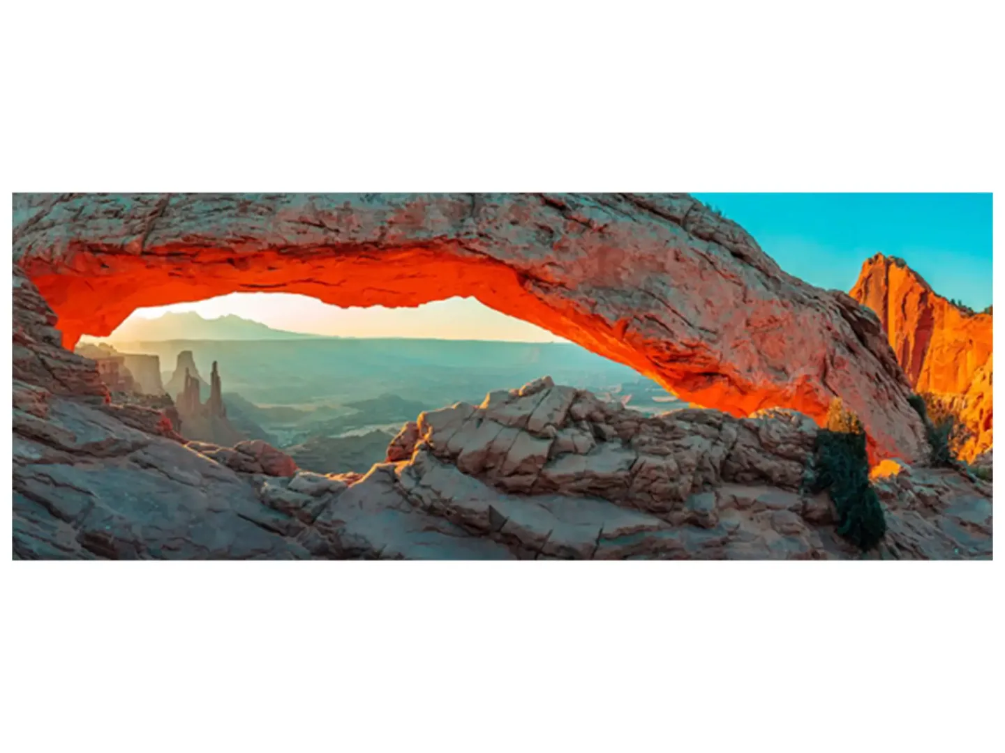 image LAND Digitaldruck auf Glas Felsformation im Sonnenaufgang | Schubiger Möbel