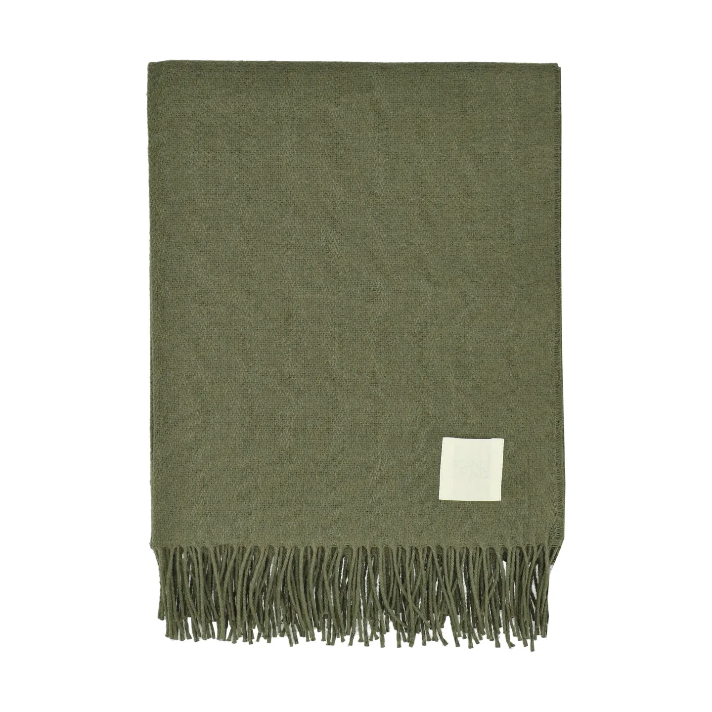 Scandi Living Loom bomullspläd 125x170 cm Khaki