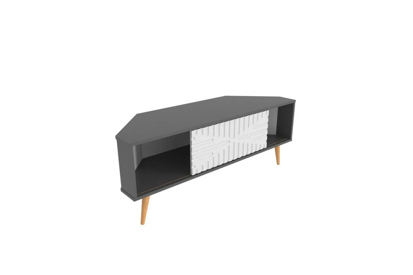 Abbas Tv-bänk 140 cm - Antracit/Vit