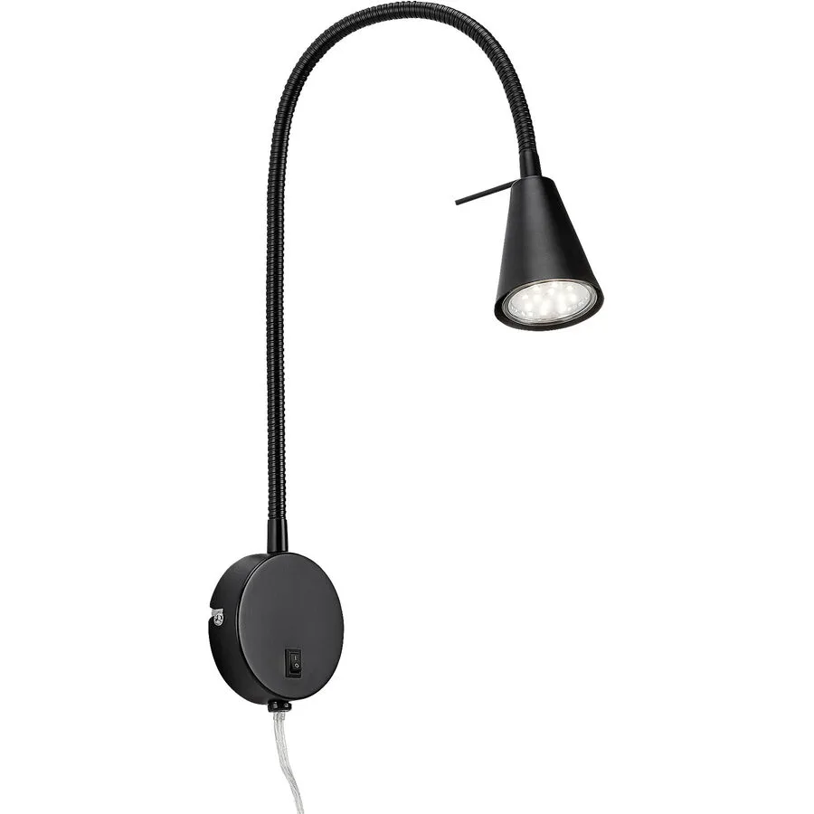 Wandlampe Conico Schwarz Metall 8 cm 45 cm - LED - Lichtfarbe: Warmweiss - LED Energiesparlampen