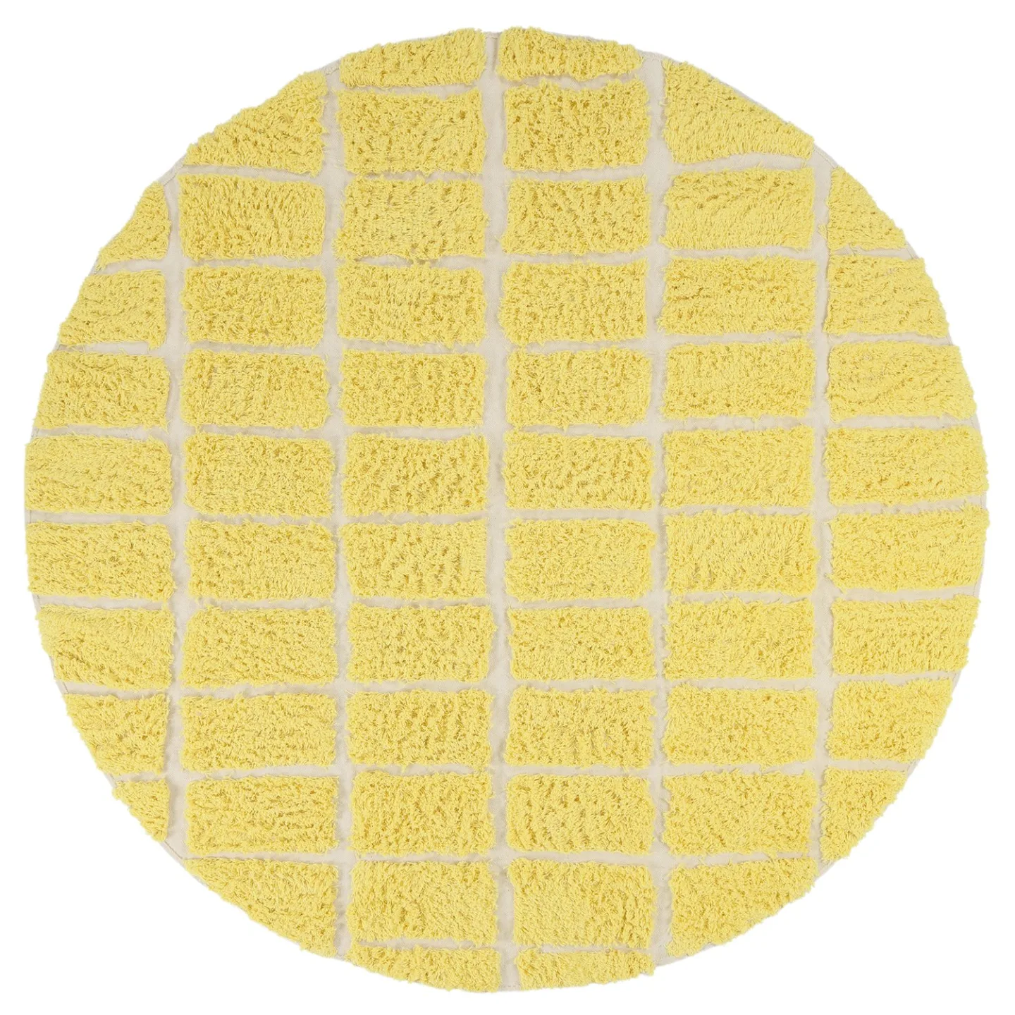 Rundt teppe - Zola Natural Cotton Shaggy (gul) (Størrelse: Ø 240 cm)