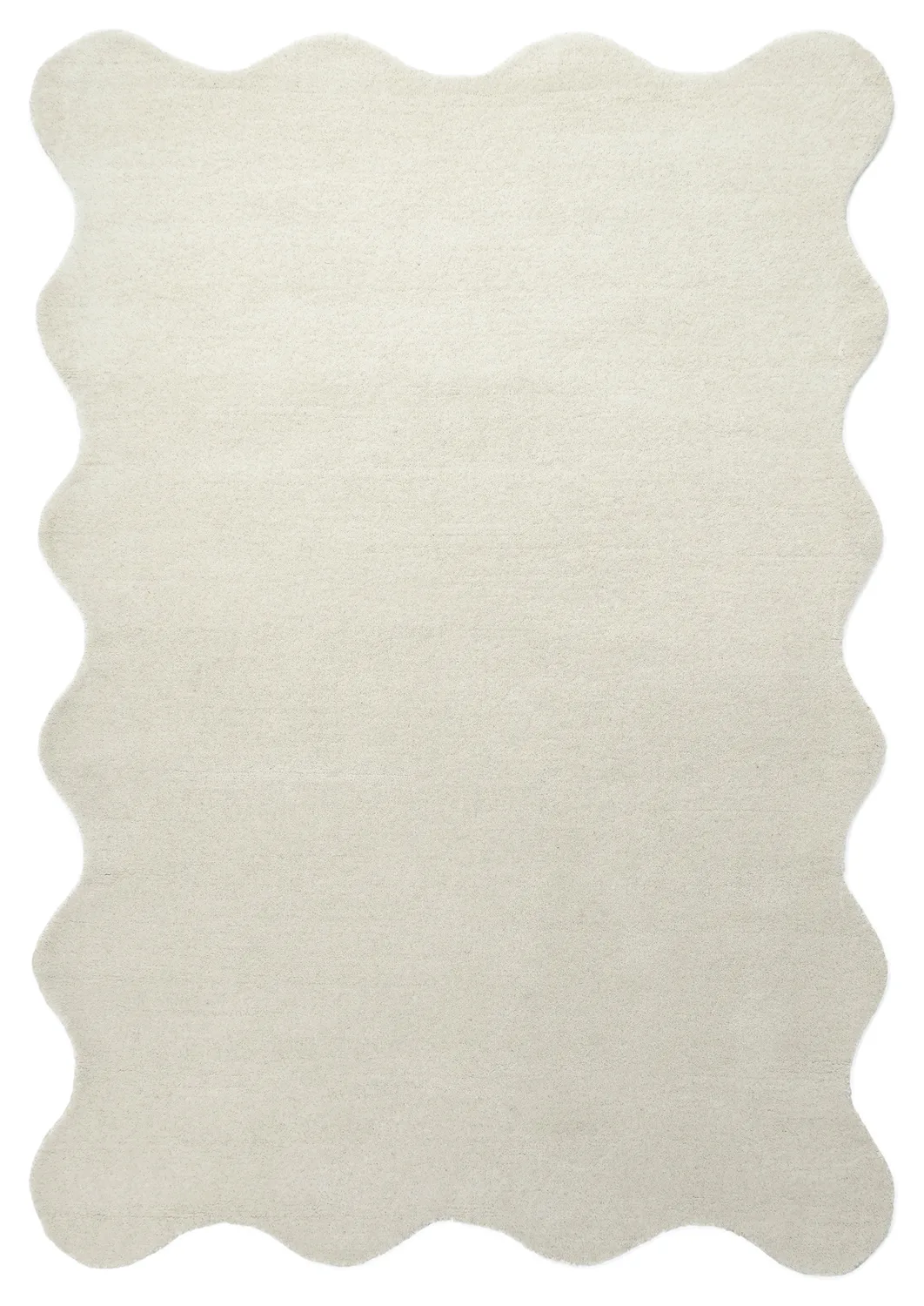 Bølget ullteppe - Diu Hand Tufted Wool Premium (hvit) (Størrelse: 240 x 340 cm)