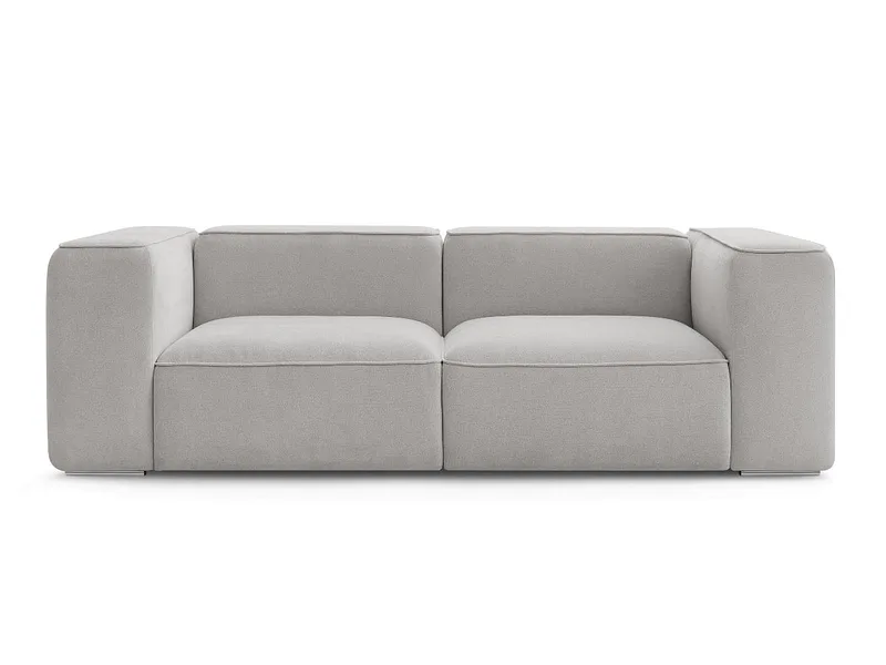 2er Sofa BOBOCHIC ZEPHYR Stoff mit Textur hellgrau