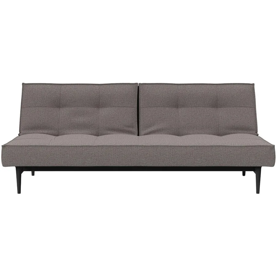 Bettsofa Split graubeige Stoff/Polyester B 210 T 91 cm Ausklappbar