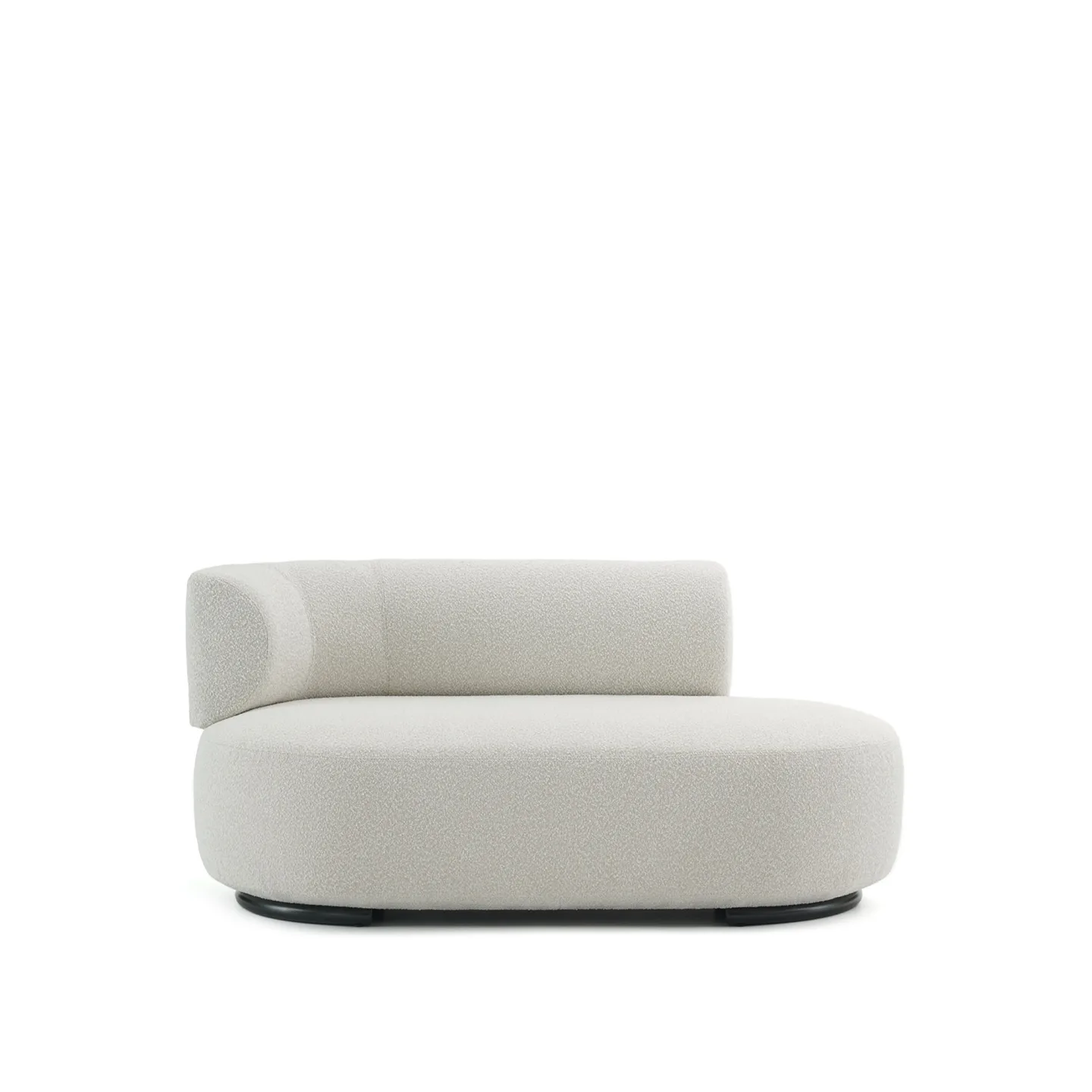 Kartell - K-Waiting Ottoman Left Backrest Bouclé Ecru - Soffor - Rodolfo Dordoni - Beige - Metall/Textilmaterial/Plast