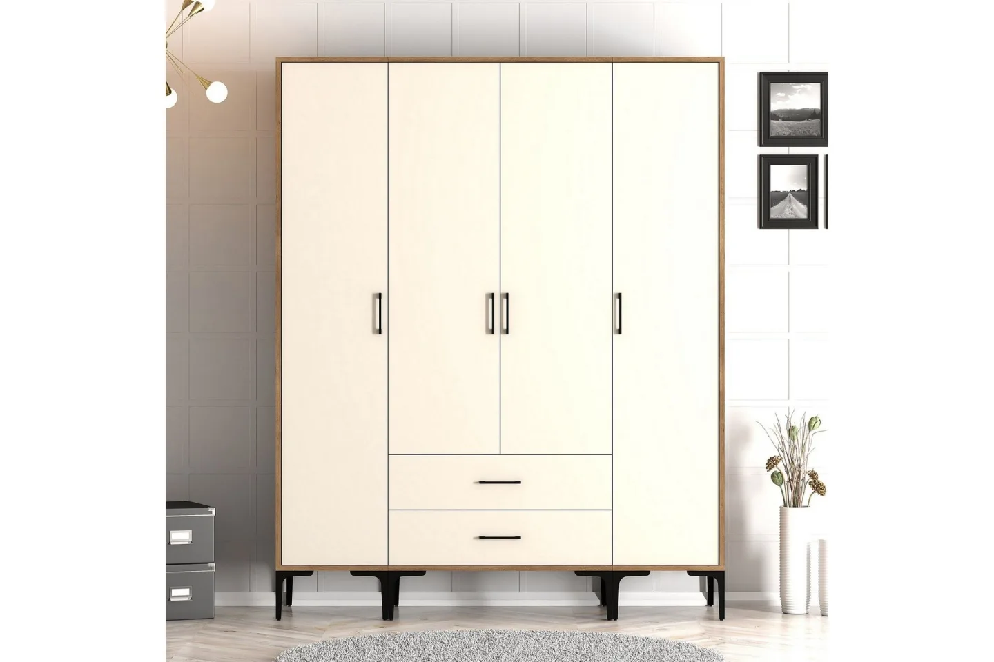 Kumsal Garderob 160 cm - Cream