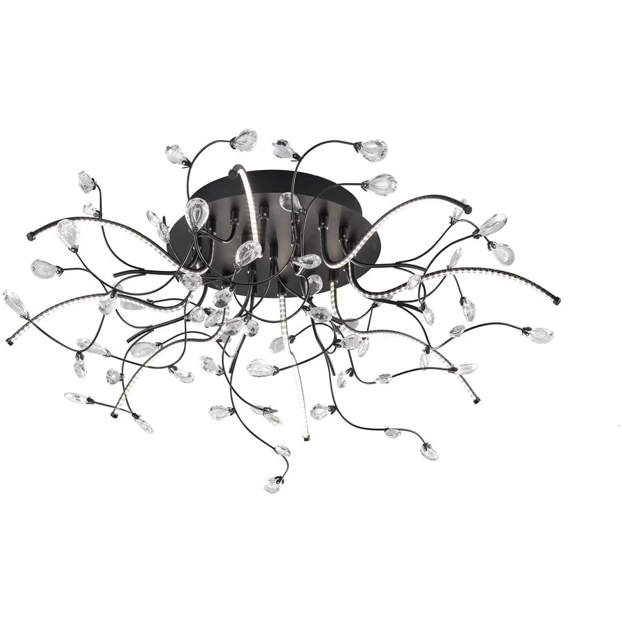 Deckenlampe Crystal Schwarz Glas/Metall 77 cm 31 cm - Material: Metall/Glas - LED - Lichtfarbe: Warmweiss - LED Energiesparlampen