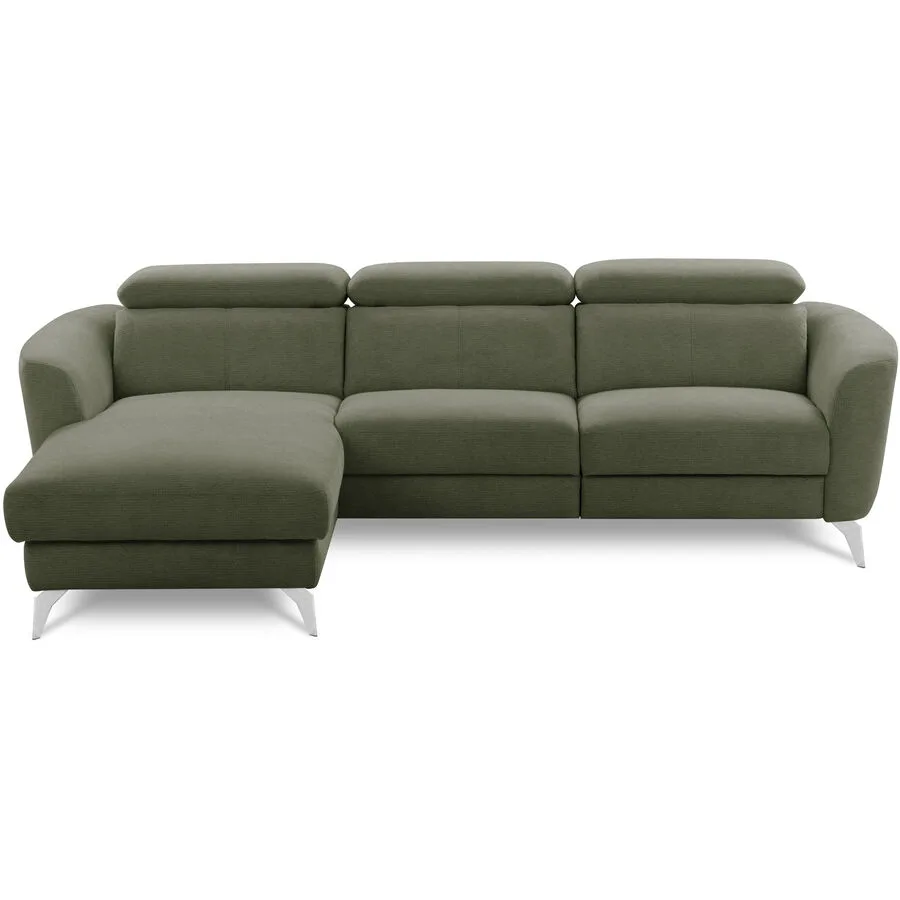 Ecksofa Simba Rechts Chenille Moosgrün B 261 T 183 cm