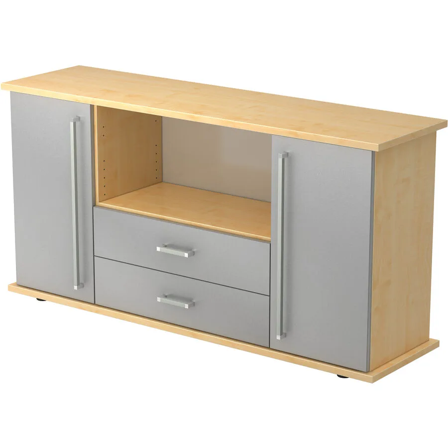 Sideboard Office Silber, Ahorn Holzwerkstoff B 166.1 H 84 cm