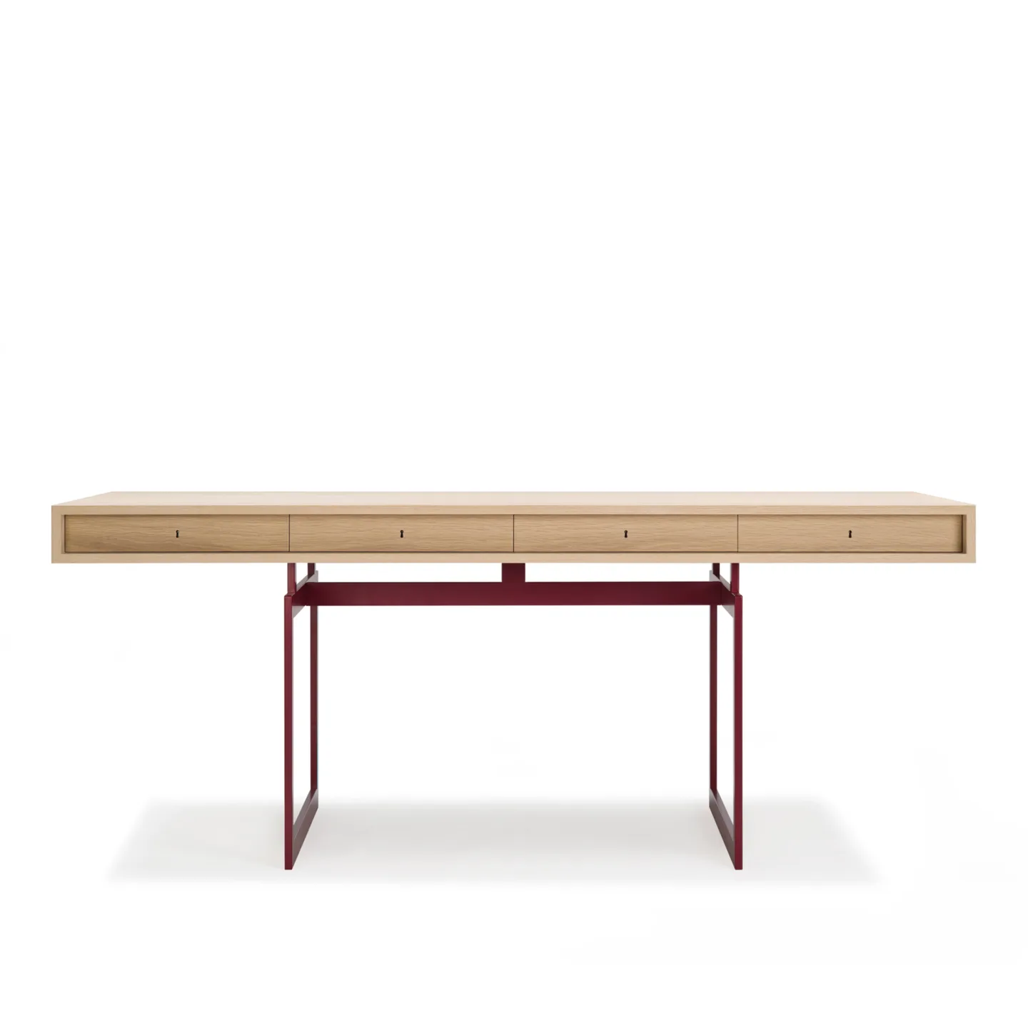 Karakter - Office Desk, Oak Top, Red Frame - Skrivbord - Bodil Kjær