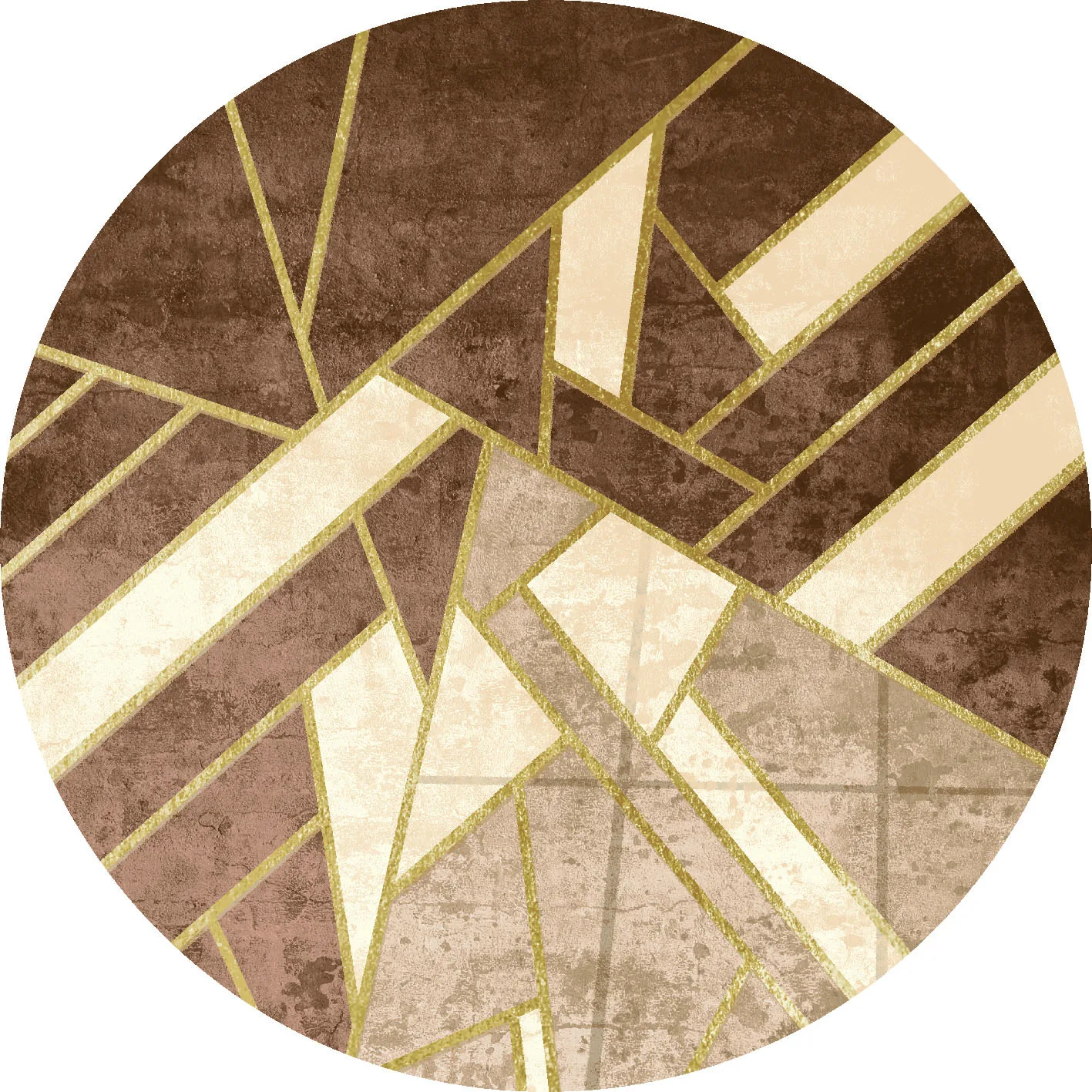 Rundt teppe - Amasra (beige) (Størrelse: Ø 200 cm)