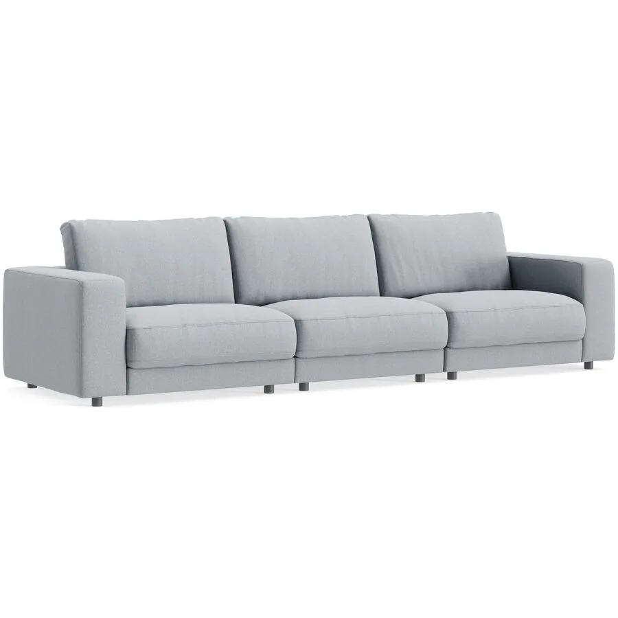 Sofa Ava Blau Stoff B 320 T 107 cm - Farbe: light blue - Material: Bezug: 59,7% Polyester 34,4% Polyacryl 5,9% Viskose - Möbel Konfigurator: