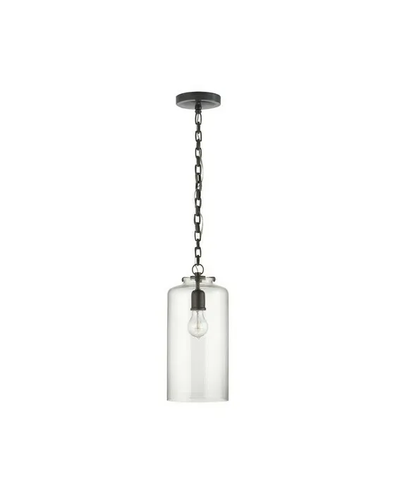 Katie Cylinder Pendant Bronze/Clear Glass