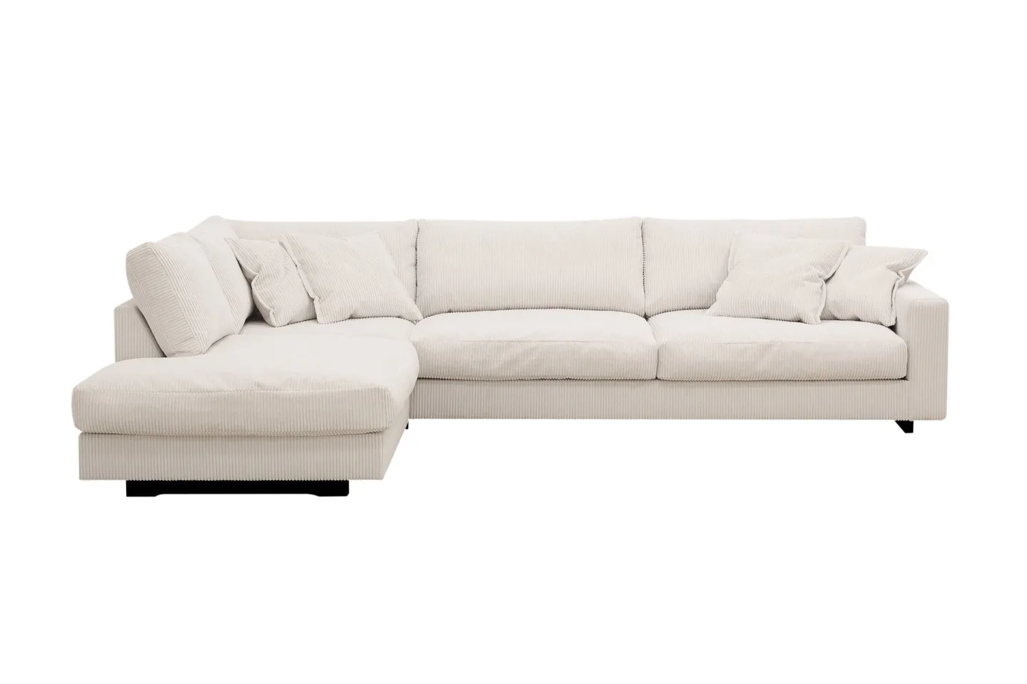 Valencia Extra Djup 4-sits Soffa med Schäslong Vänster - Benvit
