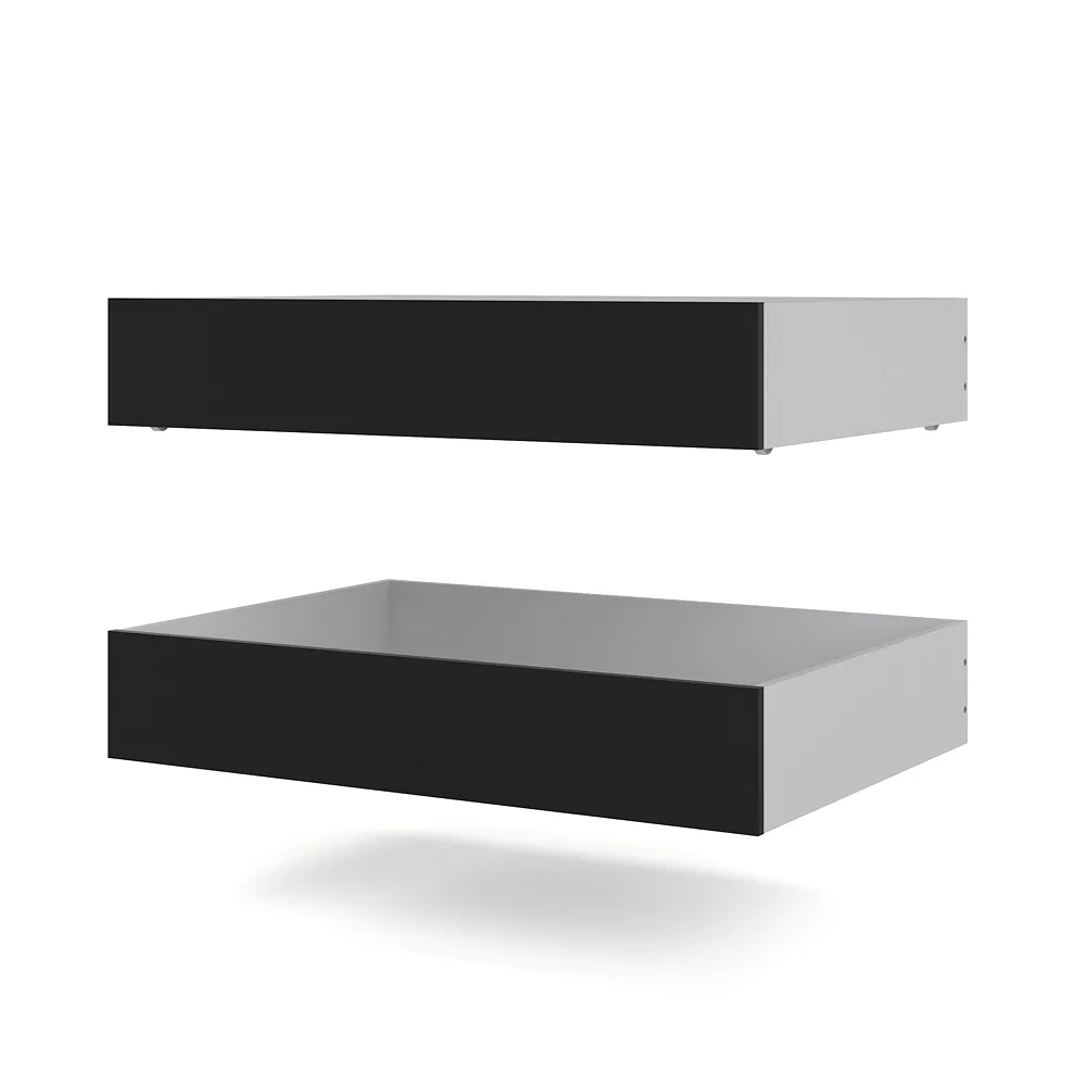 Nada Bett 2 Bettschubladen breite 99 cm, mattschwarz.