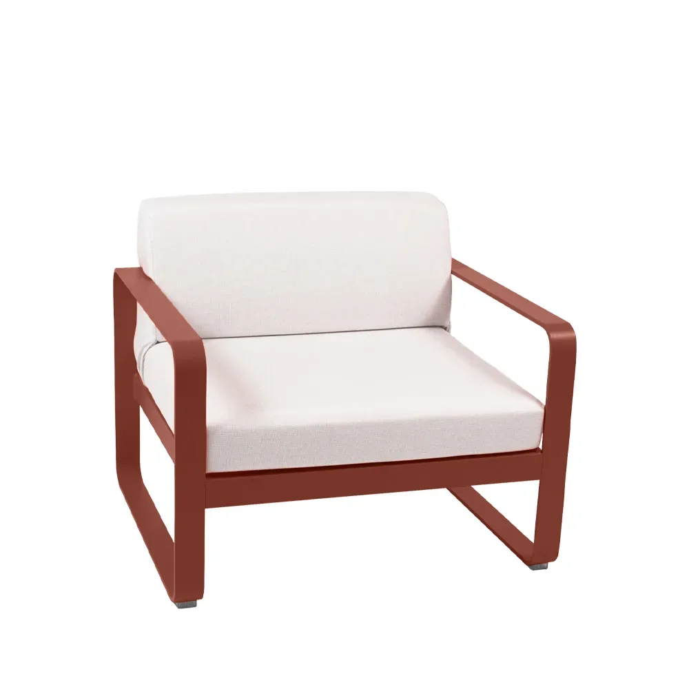 Fermob Bellevie fåtölj Red ochre (röd), off-white dyna