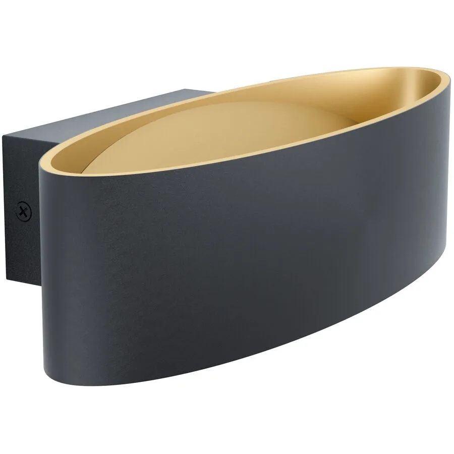 Eglo Wandlampe Maccacari Gold/Schwarz Aluminium/Kunststoff/Stahl 0 cm 27 cm - Farbe: schwarz-gold - LED - Lichtfarbe: Warmweiss - Material: