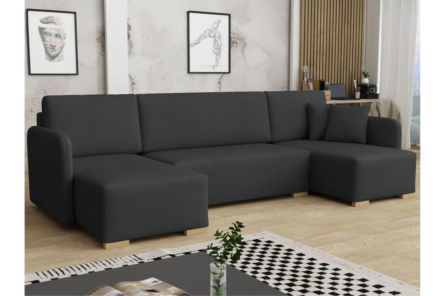 Amelus Bäddsoffa Dubbeldivan 4-sits - Grå