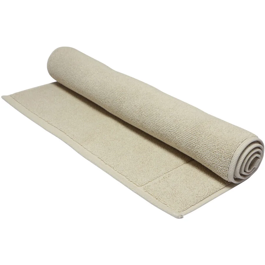 Living Home Badteppich Softfeel Beige Baumwolle 50 cm 80 cm
