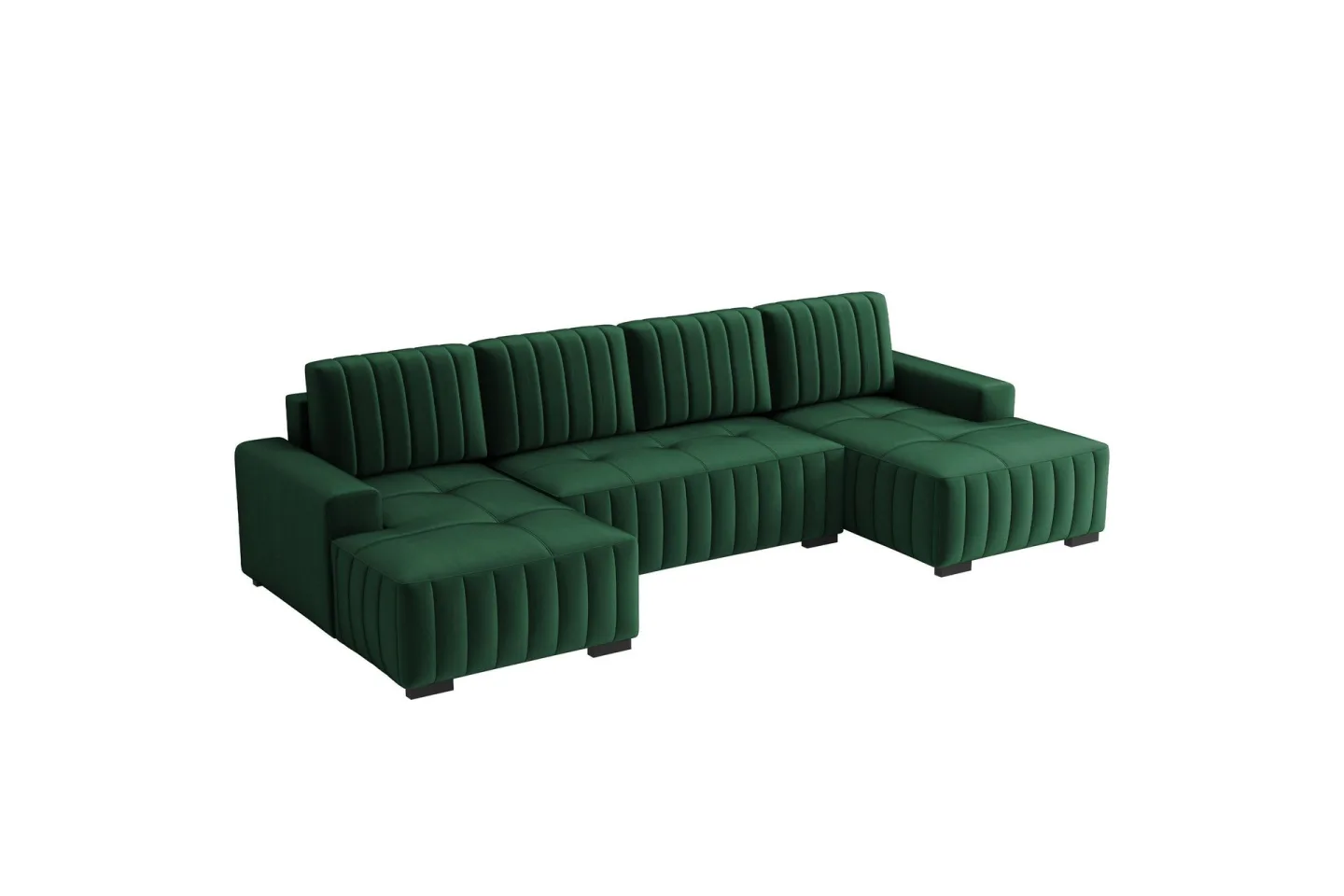 Esher Bäddsoffa Dubbeldivan 4-sits i Plysch - Grön