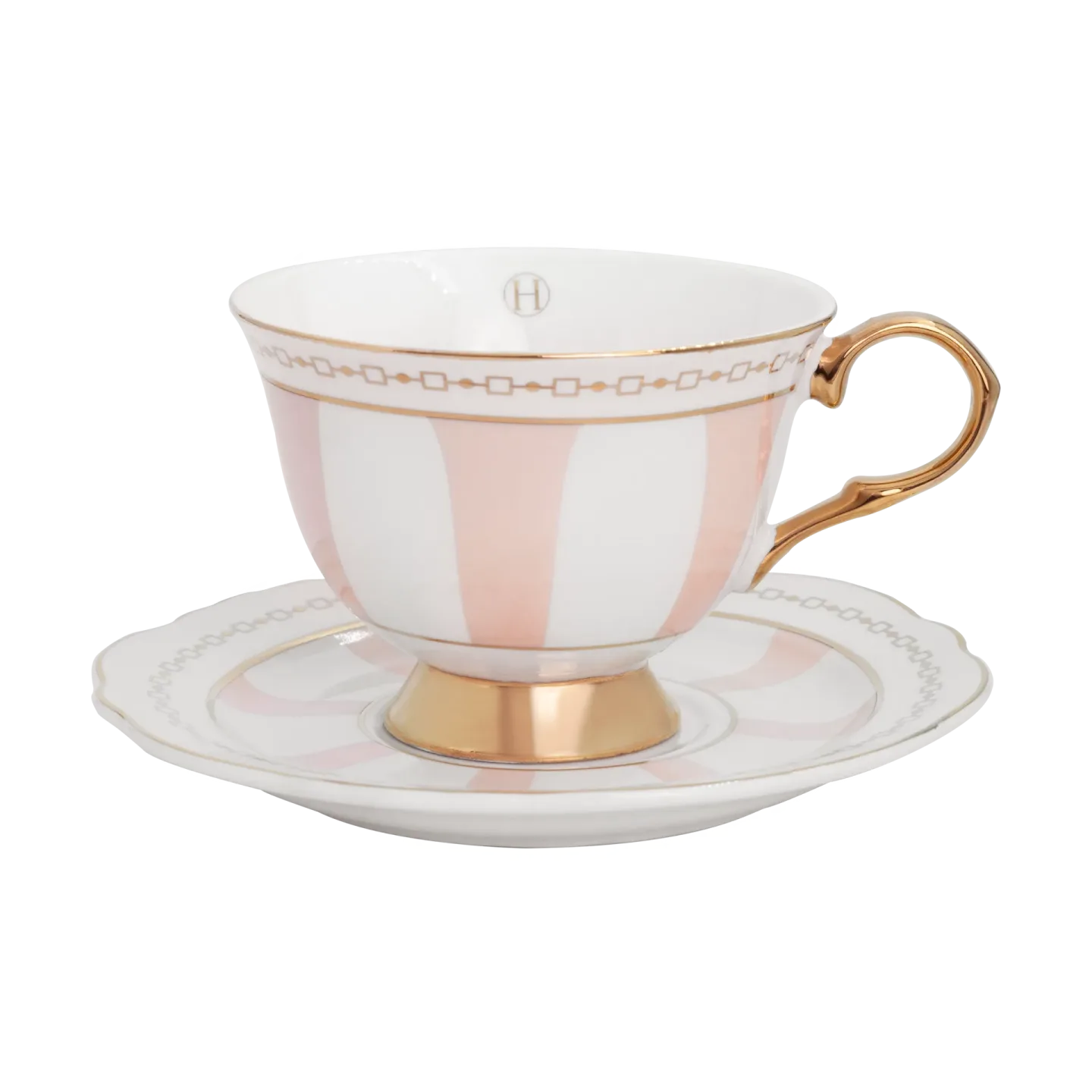 Hilke Collection Strisce Rosa Tasse mit Untertasse 22 cl
