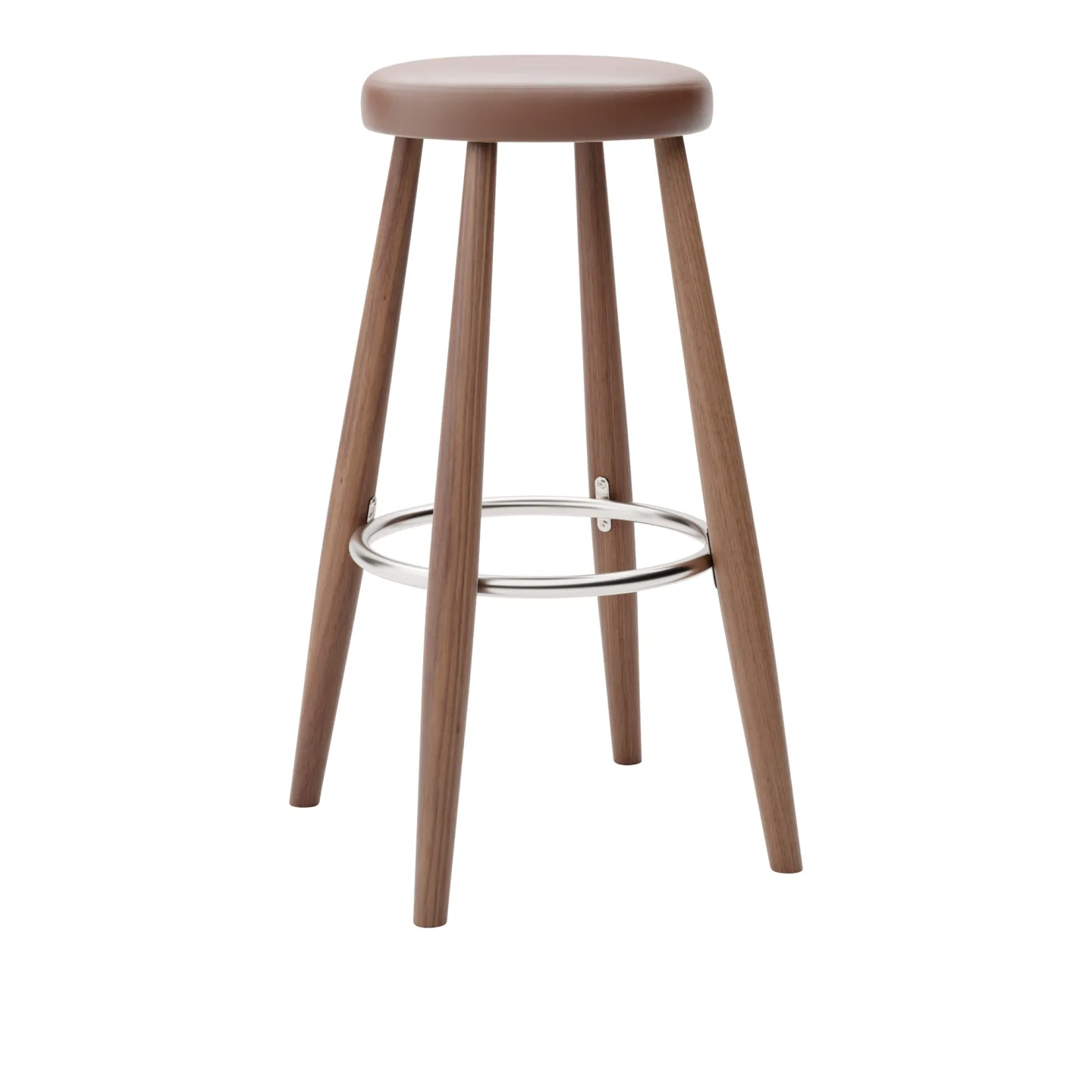 Carl Hansen - CH56 High Stool, Oljad Valnöt, Lädergrupp C Sif - 92 - Barstolar - Hans J. Wegner - Träfärgad - Läder/Metall/Trä