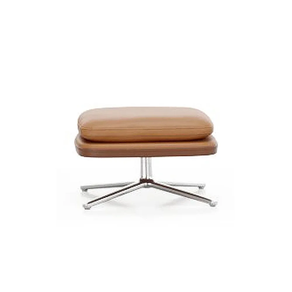 Vitra Grand Relax fotpall Leather premium F 97 cognac-aluminium