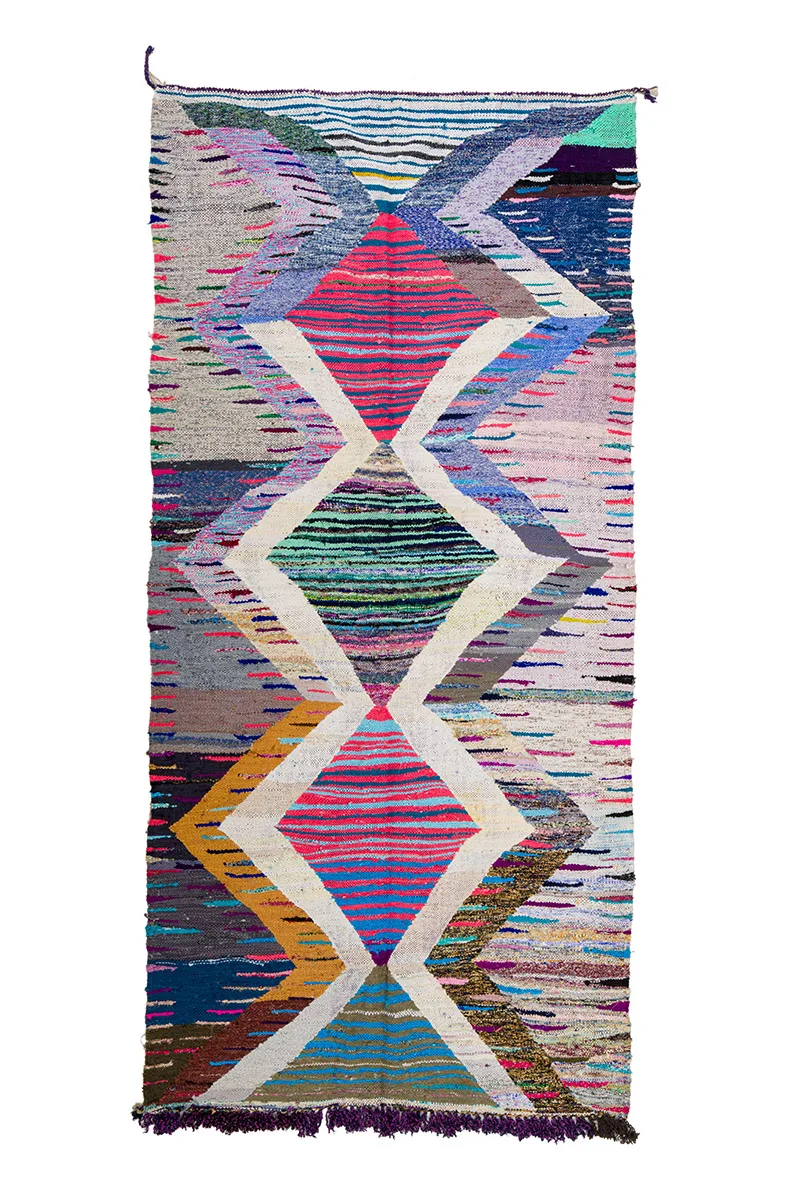 Marokkansk Boucherouite-teppe 145 x 310 cm (Størrelse: 145 x 310 cm)