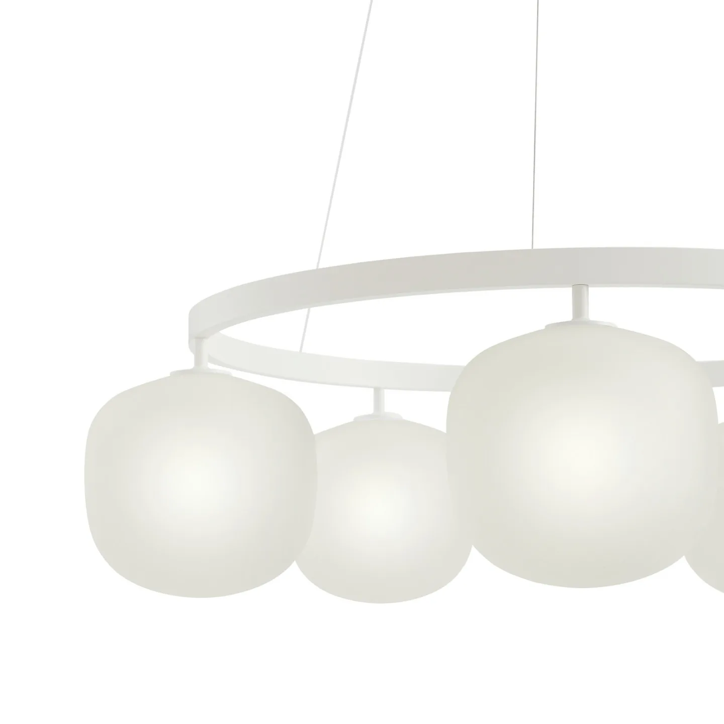 Lysekrone, hængelampe, hvid, glas, Ø 80 cm, G9 - Muuto - Stue - Design - Med flere lyskilder
