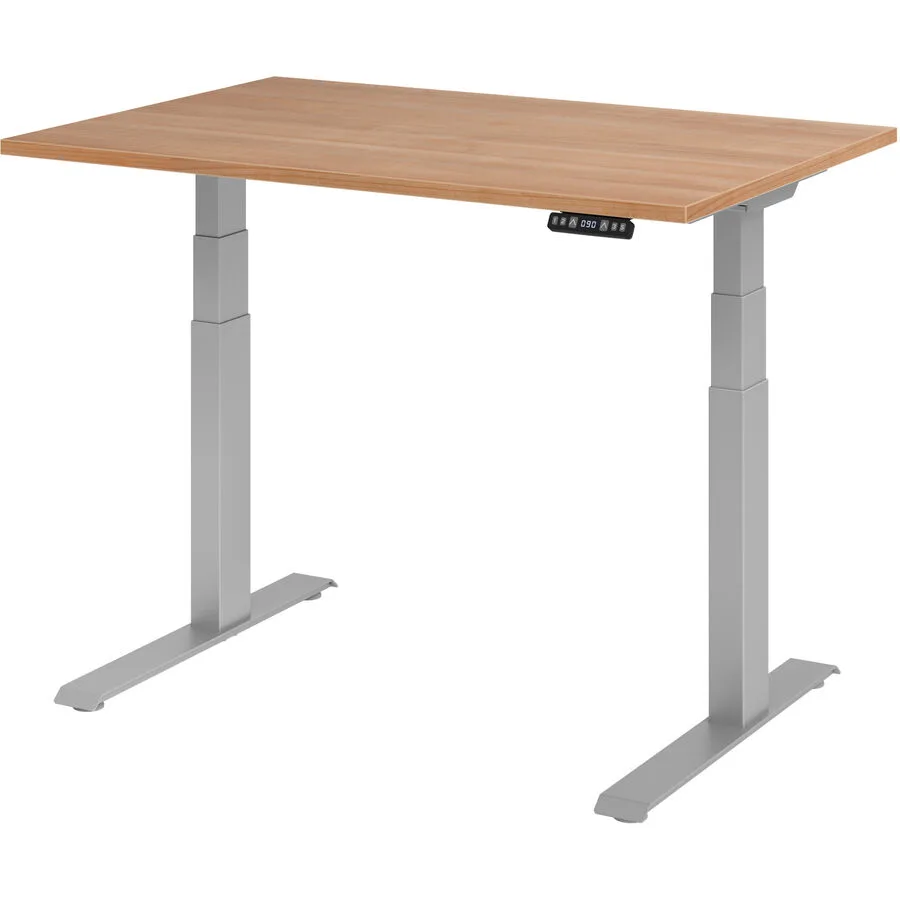 Schreibtisch Office nussbaum Holzwerkstoff Höhenverstellbar B 120 T 80 cm