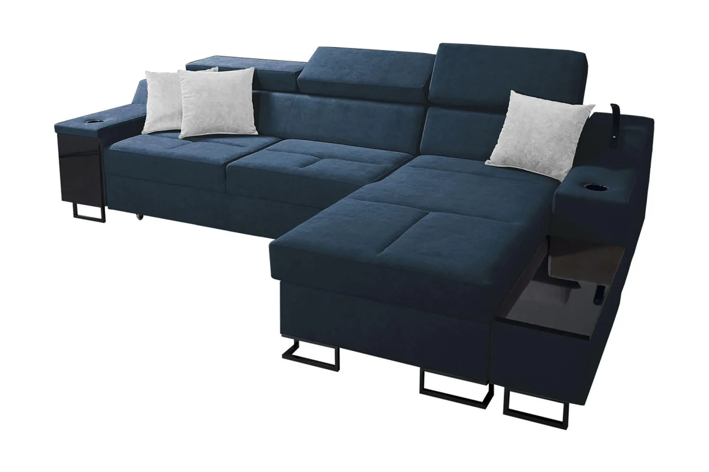 Seginus Bäddsoffa m. Divan Förvaring 3-sits 226x127 - Blå