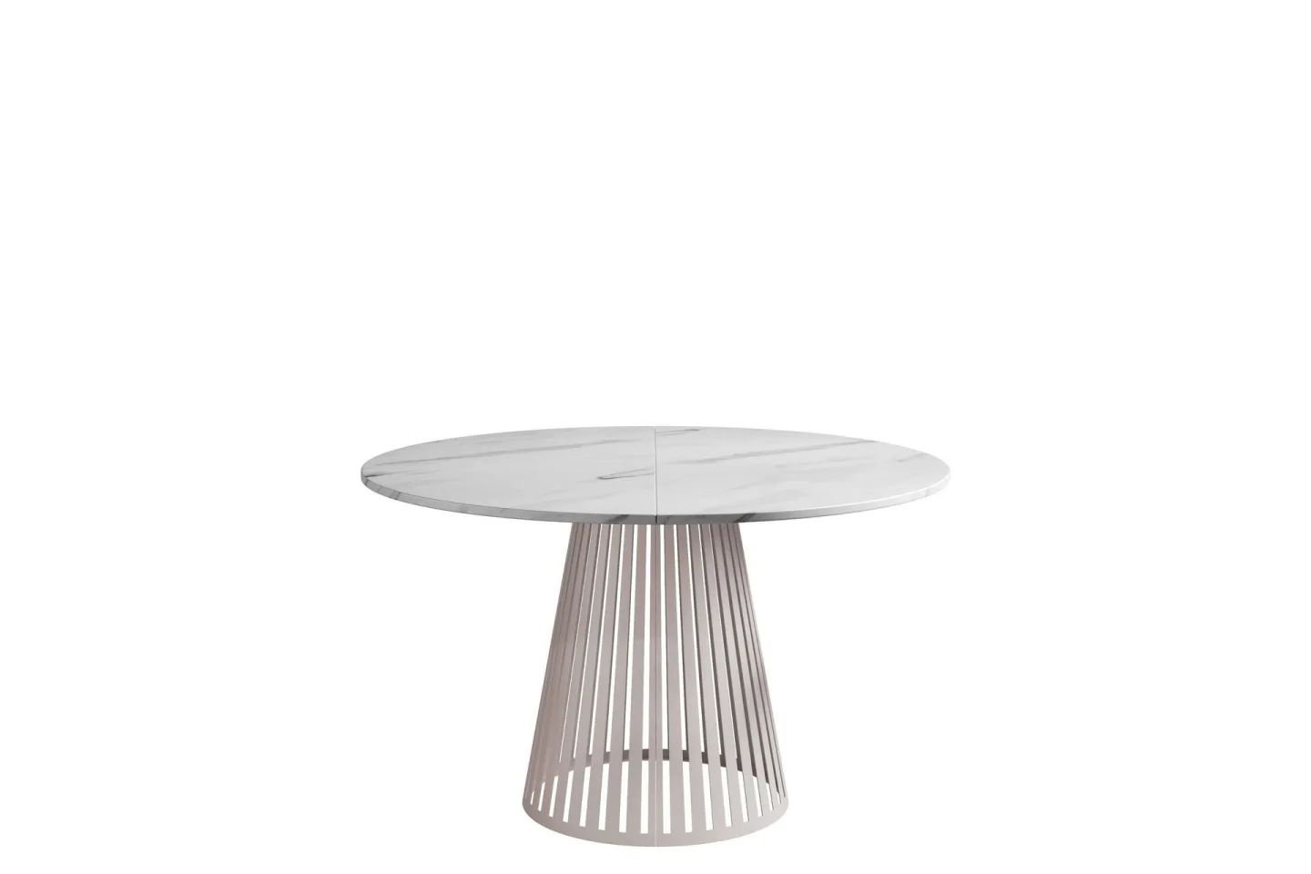 Beylen Matbord 120 cm Rund - Vit/Beige