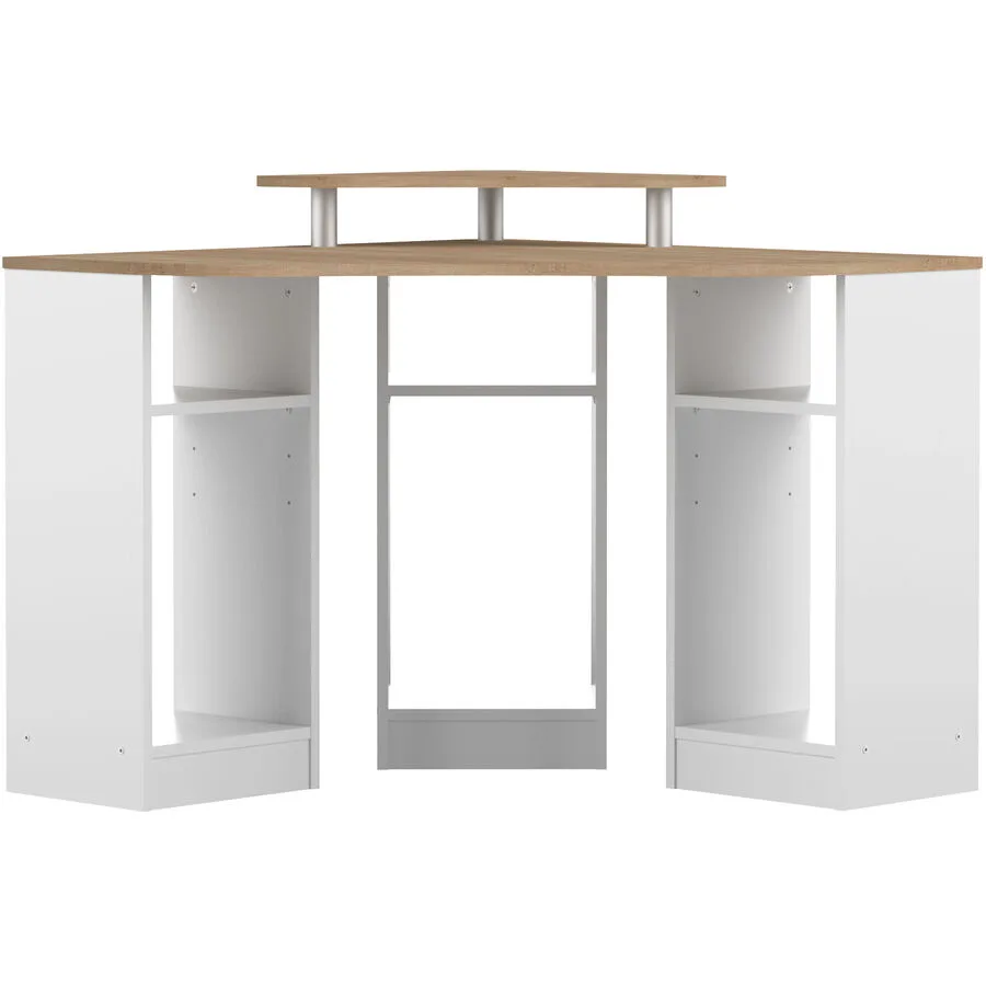 Schreibtisch Erza weiss/eiche Holzwerkstoff B 94 T 94 cm