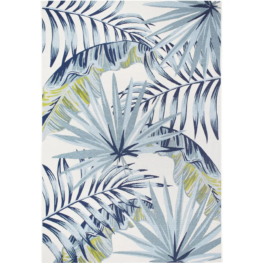 Outdoor-Teppich Amelie weiss Blumenmuster Polypropylen 160 x 230 cm