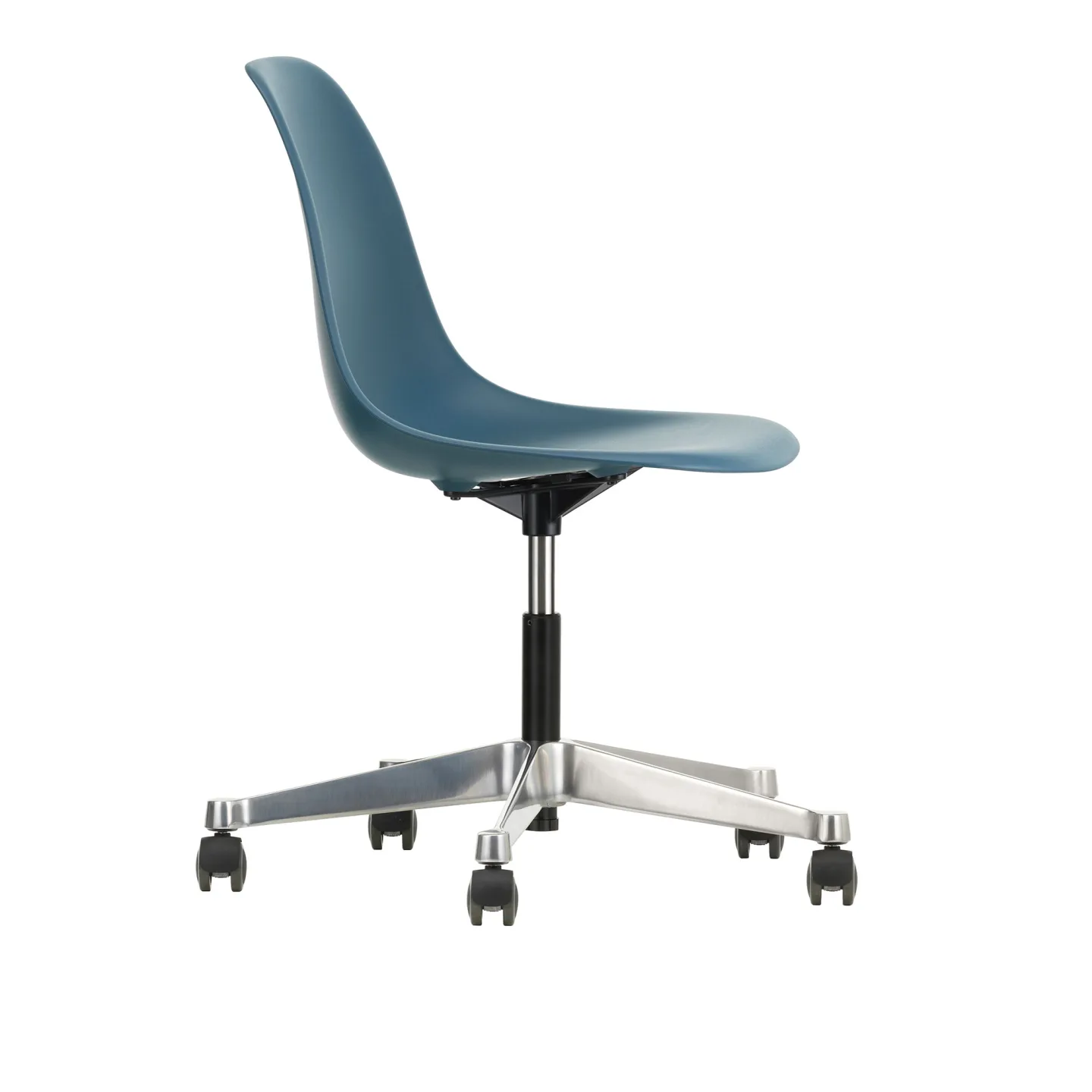 Vitra - Eames RE Plastic Chair PSCC 92 Citron, Castors Soft - Kontorsstolar - Charles & Ray Eames - Gul