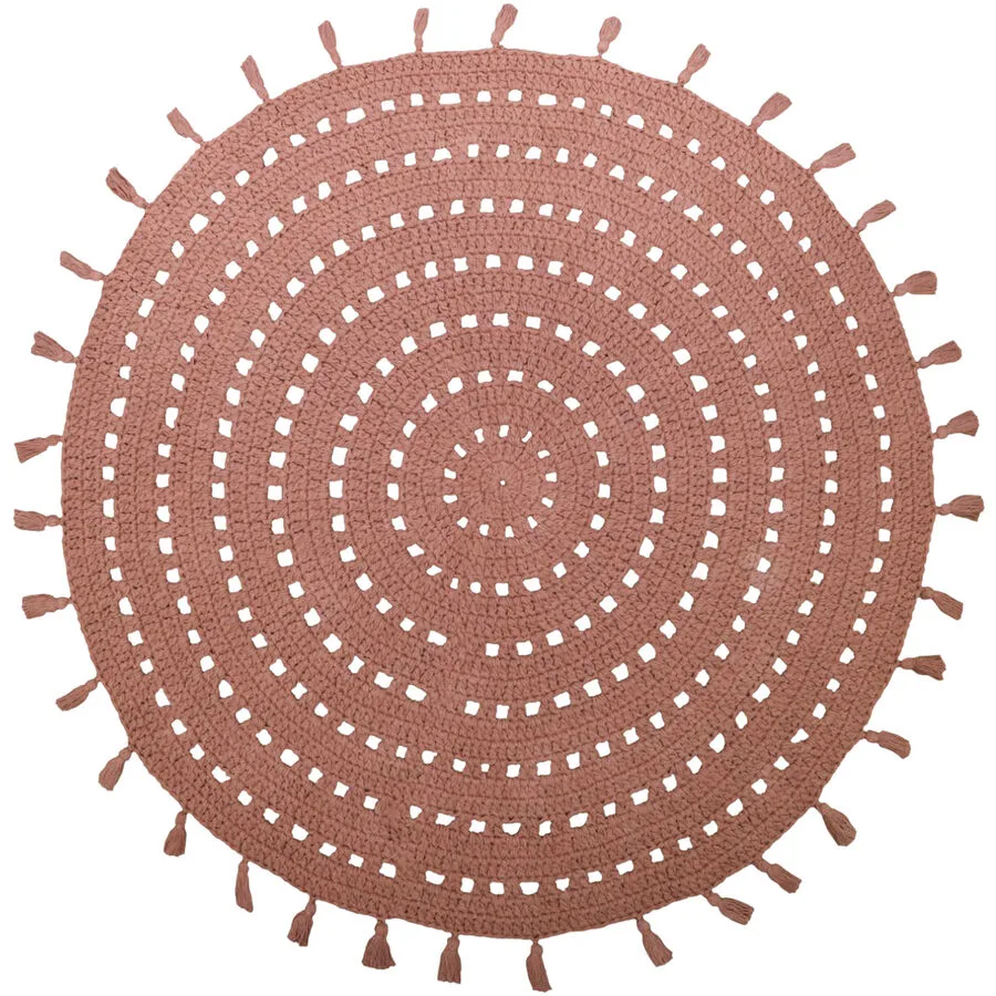 Kinderteppich Immi braun Baumwolle 120 x 120 cm