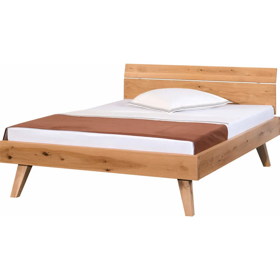 Modular Bett Reto Natur Buche, Wildeiche furniert Massivholz 140 x 200 cm