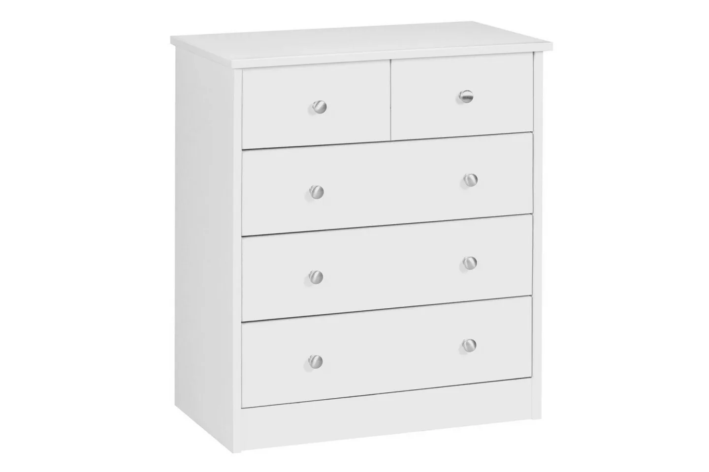 Byrå Wohnling med 5 lådor klassisk modern stil Vit - Vit